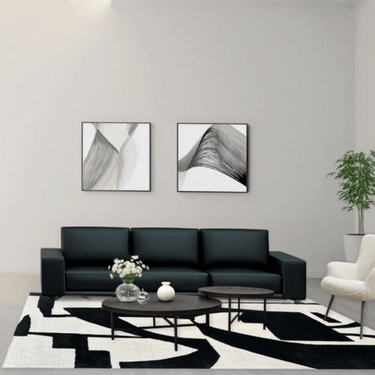 Kalu Black/White Rug at Online8 Furniture Auckland NZ