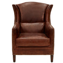 Kennedy Wingback Aged Leather Armchair - Vintage Cigar at Online8 Furniture Auckland NZ