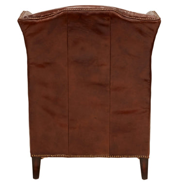 Kennedy Wingback Aged Leather Armchair - Vintage Cigar at Online8 Furniture Auckland NZ