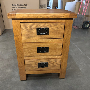 Kensington 3 Drawer Bedside Table at Online8 Furniture Auckland NZ