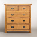 Kensington Oak 5 Drawer Tallboy at Online8 Furniture Auckland NZ