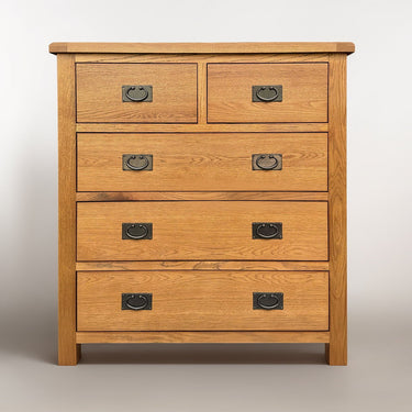 Kensington Oak 5 Drawer Tallboy at Online8 Furniture Auckland NZ