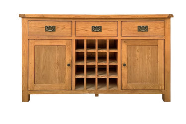 Kensington Oak Buffet Table with Wine Rack at Online8 Furniture Auckland NZ