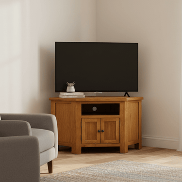 Kensington Oak Corner TV Unit at Online8 Furniture Auckland NZ