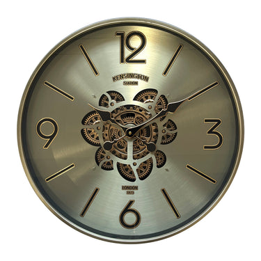 Kensington Round Gear Wall Clock - Champagne Gold at Online8 Furniture Auckland NZ