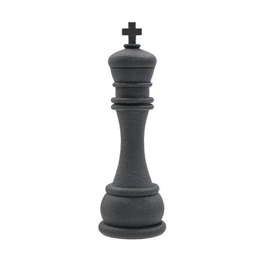 King Chess Ornament in black polyresin, an oversized sculptural king standing 31cm tall