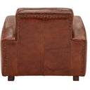 Kingsley Club Vintage Leather Art Deco Armchair - Vintage Cigar at Online8 Furniture Auckland NZ