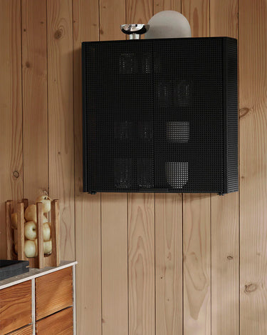 KRISTINA DAM Grid Wall Cabinet - Black Steel at Online8 Furniture Auckland NZ