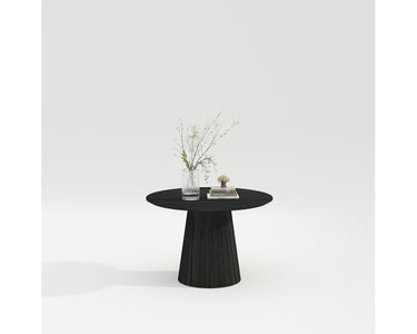 Kuka Round Coffee Table 60cm - Black Oak with dark wood veneer and visible grain