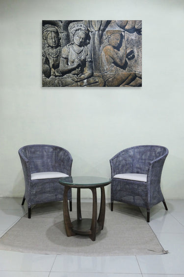 Kuta Armchair - Black/Grey W=wash & Oatmeal at Online8 Furniture Auckland NZ