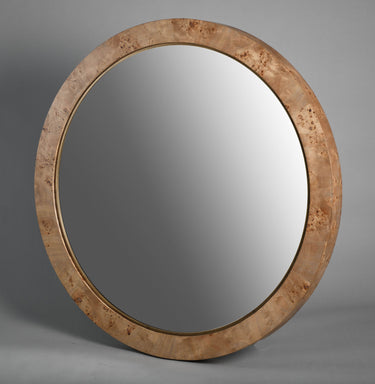 La Pastiche Havana Burl Framed Round Wall Mirror at Online8 Furniture Auckland NZ