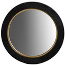 La Vista Black Oak & Gold Round Wall Mirror - 500mm at Online8 Furniture Auckland NZ