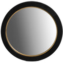 La Vista Black Oak & Gold Round Wall Mirror - 650mm at Online8 Furniture Auckland NZ