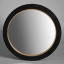 La Vista Black Oak & Gold Round Wall Mirror - 650mm at Online8 Furniture Auckland NZ