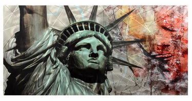 Lady Liberty Aluminium Wall Art 60x120 at Online8 Furniture Auckland NZ