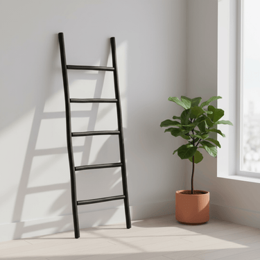 Large Rustic Ladder – Black at Online8 Furniture Auckland NZ