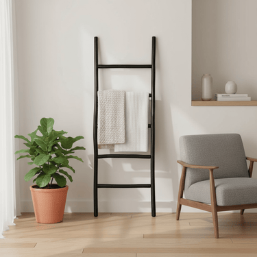 Large Rustic Ladder – Black at Online8 Furniture Auckland NZ