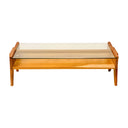 Leeds Glass Coffee Table - Cherry Wood at Online8 Furniture Auckland NZ