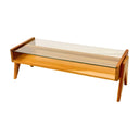 Leeds Glass Coffee Table - Cherry Wood at Online8 Furniture Auckland NZ