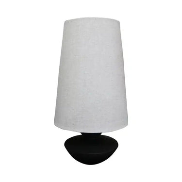 Leonardo Table Lamp - Black & Linen Shade at Online8 Furniture Auckland NZ