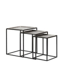 Lisbon Aluminium and Iron Side Table Set of 3 at Online8 Furniture Auckland NZ