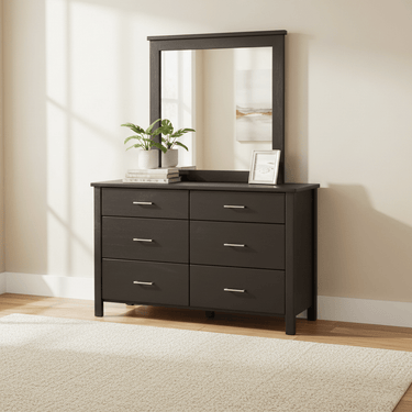 Loft 6 Drawer Dresser with Mirror at Online8 Furniture Auckland NZ