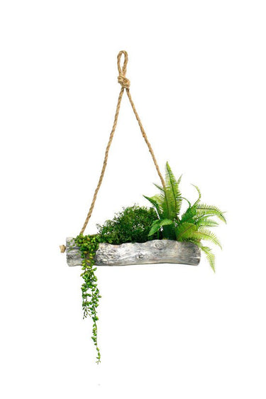 Log Cement Hanging Planter Large at Online8 Furniture Auckland NZ