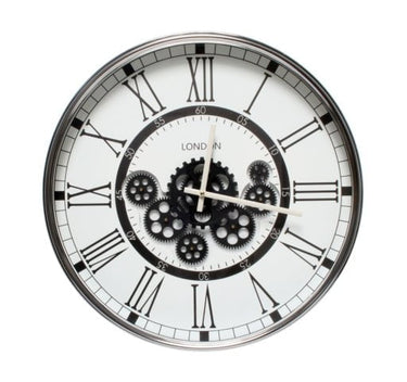 London Gear Wall Clock - White at Online8 Furniture Auckland NZ