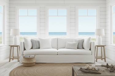 Long Island Slipcover Sofa - White Linen at Online8 Furniture Auckland NZ