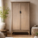 Lotus & Jade Tall 2 Door Cabinet - Poplar at Online8 Furniture Auckland NZ