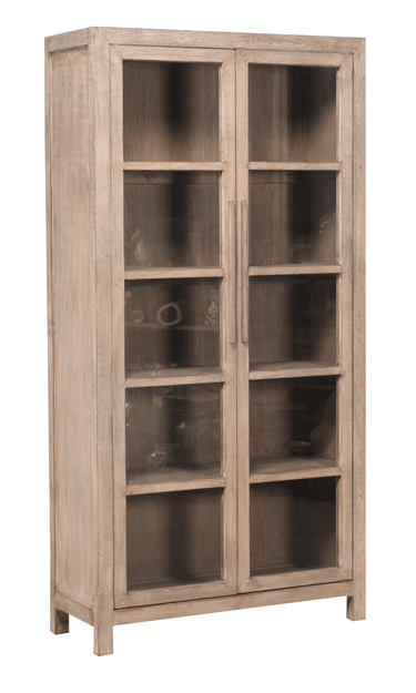 Lotus & Jade Tall 2 Door Display Cabinet - Reclaimed Pine at Online8 Furniture Auckland NZ