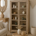 Lotus & Jade Tall 2 Door Display Cabinet - Reclaimed Pine at Online8 Furniture Auckland NZ