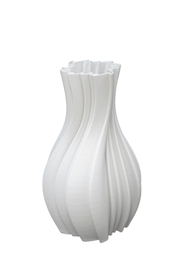 Louella White 3D Printed Ceramic Vase - Small at Online8 Furniture Auckland NZ
