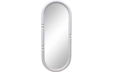 Lourve Wooden Mirror - Matt White at Online8 Furniture Auckland NZ