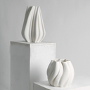 Lowri White 3D Printed Ceramic Vase - Large at Online8 Furniture Auckland NZ