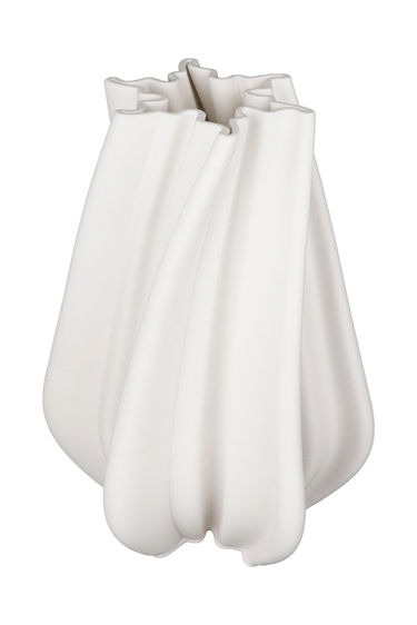 Lowri White 3D Printed Ceramic Vase - Large at Online8 Furniture Auckland NZ