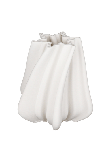 Lowri White 3D Printed Ceramic Vase - Small at Online8 Furniture Auckland NZ