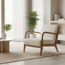 Luca Occasional Chair | Cream & Washed Oak at Online8 Furniture Auckland NZ