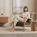 Luca Occasional Chair | Juniper Green & Washed Oak at Online8 Furniture Auckland NZ