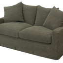 Lucca 2 Seater Slip Cover Sofa - Olive at Online8 Furniture Auckland NZ