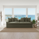 Lucca 3 Seater Slip Cover Sofa - Olive at Online8 Furniture Auckland NZ