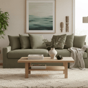 Lucca 3 Seater Slip Cover Sofa - Olive at Online8 Furniture Auckland NZ