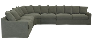 Lucca Modular Slip Cover Lounge Suite - Olive at Online8 Furniture Auckland NZ