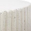 Lulu Ribbed MGO Round Coffee Table - White Fleck at Online8 Furniture Auckland NZ
