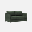 Luoma Sofa Bed in Avella pine green 100% polyester with slim arms and black signature piping