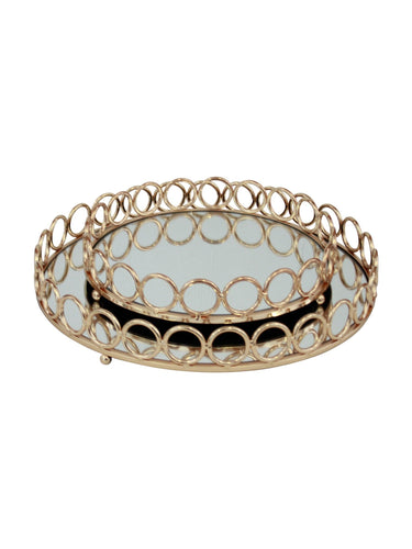 Luxe Decorative Rectangular Tray With Circle Detail - Set OF 2 at Online8 Furniture Auckland NZ
