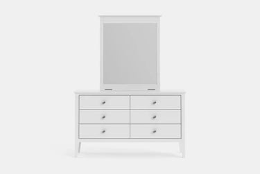Mabel 6 Drawer Dresser & Mirror at Online8 Furniture Auckland NZ