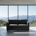 Madison Aged Leather 2 Seater Sofa - Belon Black at Online8 Furniture Auckland NZ