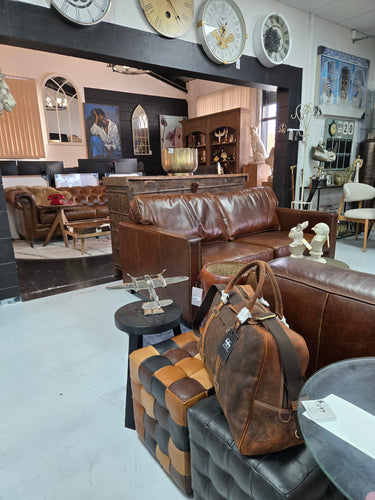 Madison Aged Leather 2 Seater Sofa - Vintage Cigar at Online8 Furniture Auckland NZ