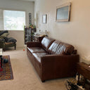 Madison Aged Leather 3 Seater Sofa in Vintage Cigar with earthy tones and modern restraint